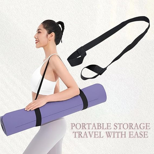 Yoga Mat Strap for Carrying - Cotton Yoga Mat Carry Strap Sling- Adjustable Loops for all Mat Sizes(Yoga Mat V1259-DP01-BO-197