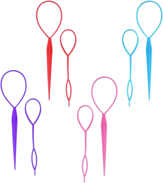 Hair braiding tool - horse tail holder - hair braiding tool - 8-piece hair braiding tool Topsy Tail Loop V1259-DP01-BO-203