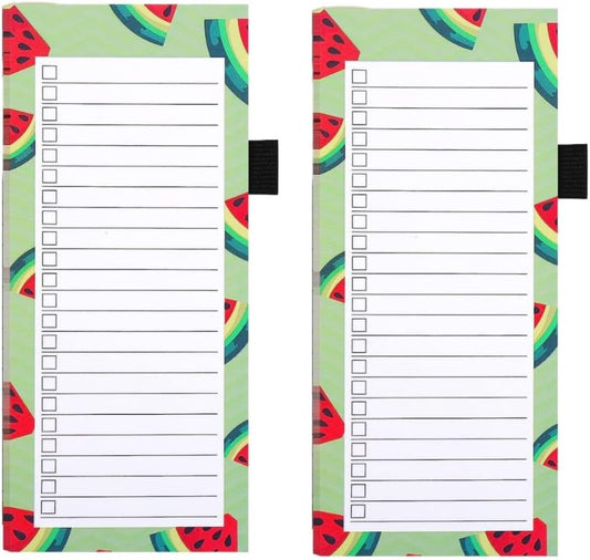 Magnetic shopping list for the fridge (2-piece) - 100 sheets - tear-off notepad with pen clip for shopping - V1259-DP01-BO-204