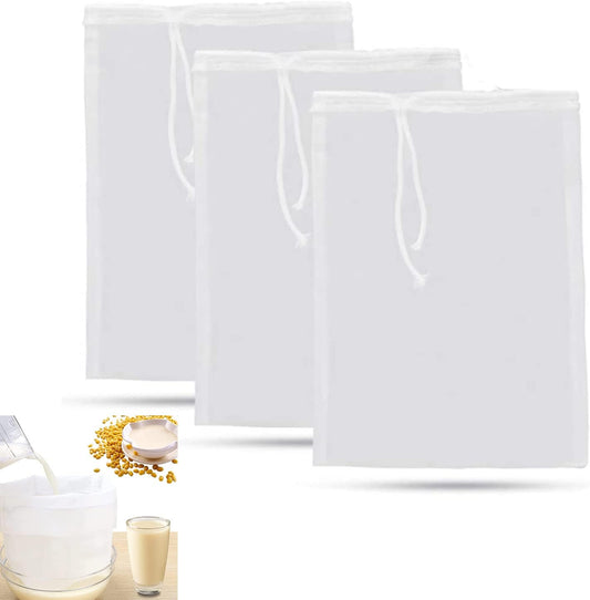 3 reusable micron fine mesh filter bags - drawstring filter bags for cold coffee with cheesecloth - fine mesh V1259-DP01-BO-206