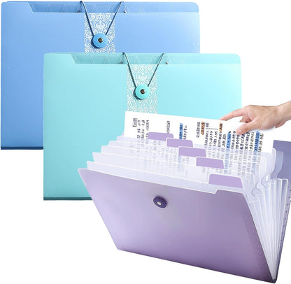 A4 Expandable folder - 3 poly pockets folder - 12 compartment folders large capacity accordion folders - V1259-DP01-BO-217