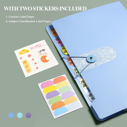 A4 Expandable folder - 3 poly pockets folder - 12 compartment folders large capacity accordion folders - V1259-DP01-BO-217
