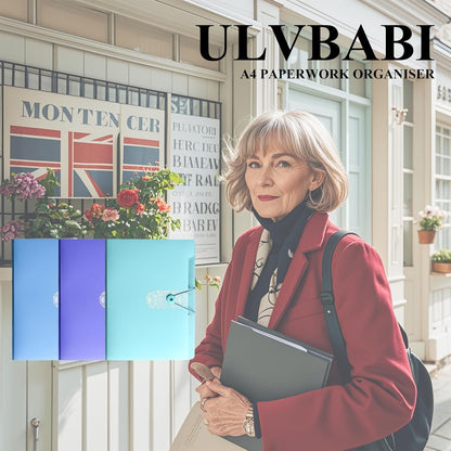 A4 Expandable folder - 3 poly pockets folder - 12 compartment folders large capacity accordion folders - V1259-DP01-BO-217