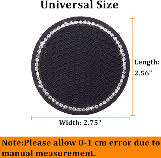 Nice car coasters 2 pieces Universal car cup holder inserts Coasters 2-75 inch Silicone non-slip sparkling V1259-DP01-BO-219