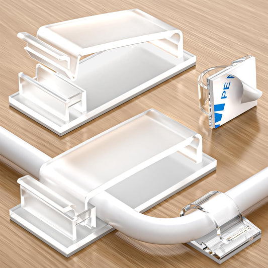 70 self-adhesive cable clips - 50 small + 20 large self-adhesive cable organizers - plastic cable organizer V1259-DP01-BO-221