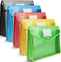 A4 plastic wallet - set of 5 popper wallets plastic folders premium pocket map envelopes for school office V1259-DP01-BO-223