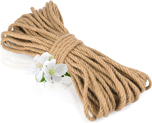 10m jute rope - 8mm thick jute rope - naturally braided jute garden rope for cat scratching post rope - V1259-DP01-BO-224