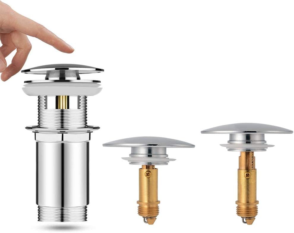 Pop-up click waste plug - sink drain stopper - brass slotted drain button - suitable for bathroom sink V1259-DP01-BO-232
