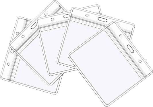 5-piece plastic card holder - clear waterproof plastic badge holder - clear branded badge ID holder - wallet V1259-DP01-BO-234