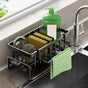 Multifunctional kitchen sink caddy - black stainless steel sponge holder - countertop cleaning rack with V1259-DP01-BO-239