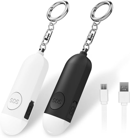 Alarm - Torch - 2-pack - 130dB - Personal alarm - Security alarm - Rechargeable - Emergency siren - with LED V1259-DP01-BO-24