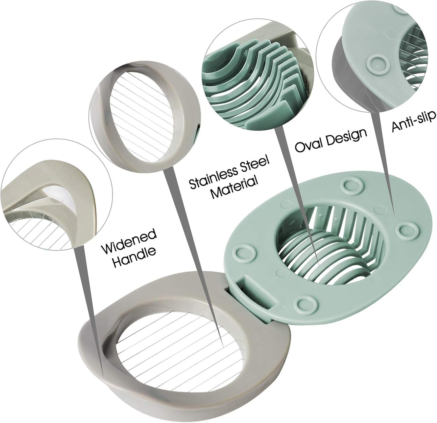 Egg slicer - Egg slicer with stainless steel wire - multi-functional egg slicer - slices boiled eggs, ham, V1259-DP01-BO-240