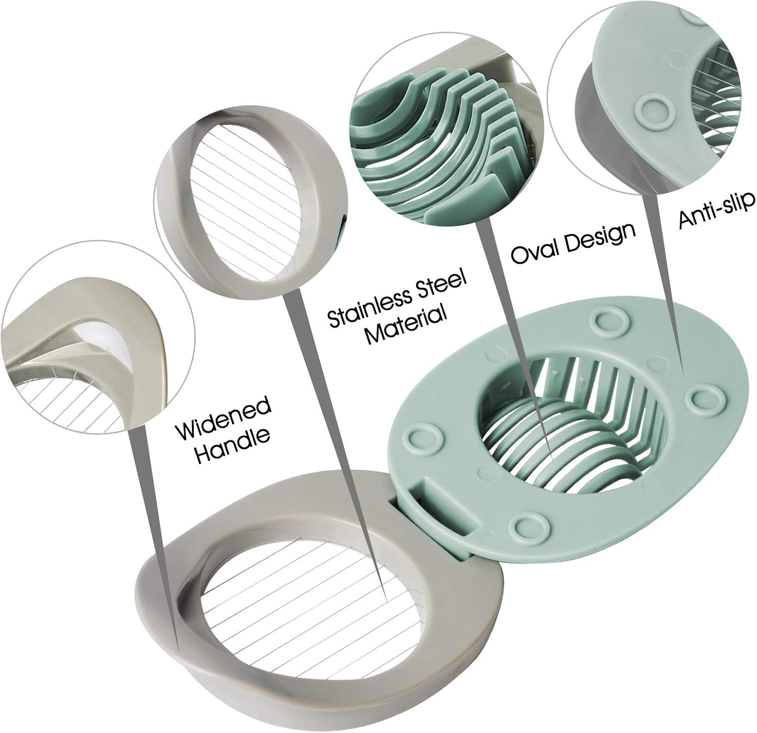 Egg slicer - Egg slicer with stainless steel wire - multi-functional egg slicer - slices boiled eggs, ham, V1259-DP01-BO-240