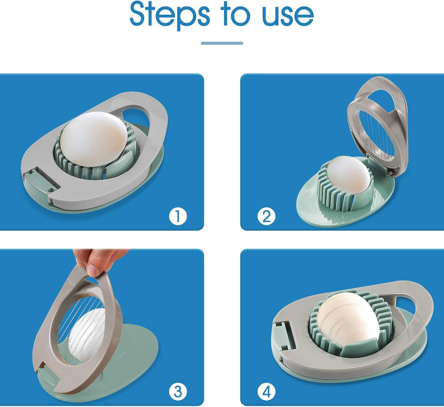 Egg slicer - Egg slicer with stainless steel wire - multi-functional egg slicer - slices boiled eggs, ham, V1259-DP01-BO-240