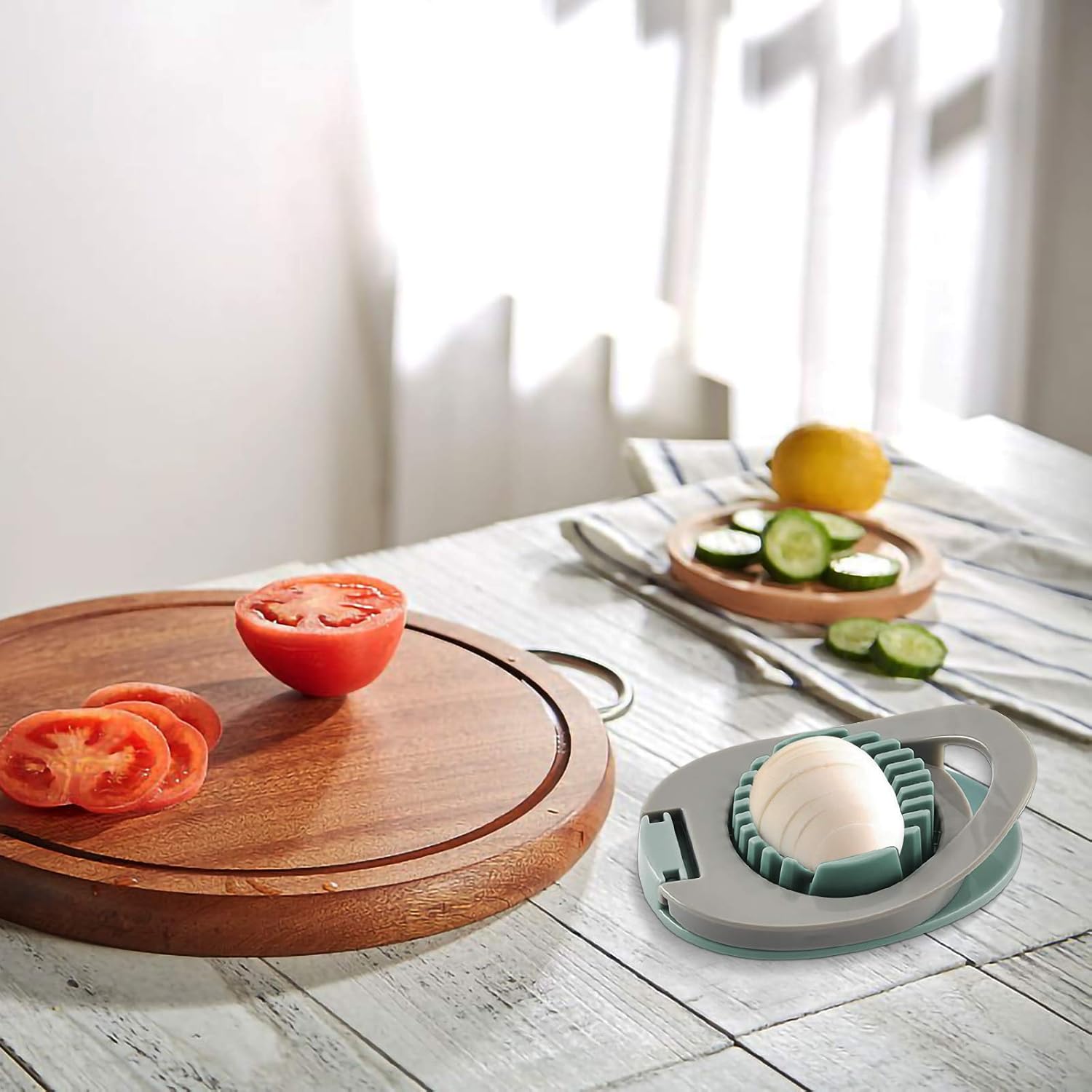 Egg slicer - Egg slicer with stainless steel wire - multi-functional egg slicer - slices boiled eggs, ham, V1259-DP01-BO-240