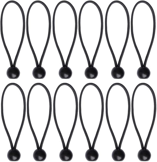 12 Black sailcloth bungee balls for banners - sailcloths - pavilions - tents - bungee hooks - stalls - V1259-DP01-BO-242