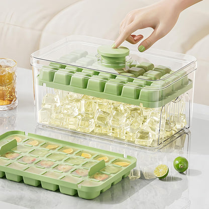 Ice Cube Trays - Ice Cube Tray with Lid and Container - 56 Ice Cube Molds - 2 Containers and Ice Scoop - V1259-DP01-BO-248