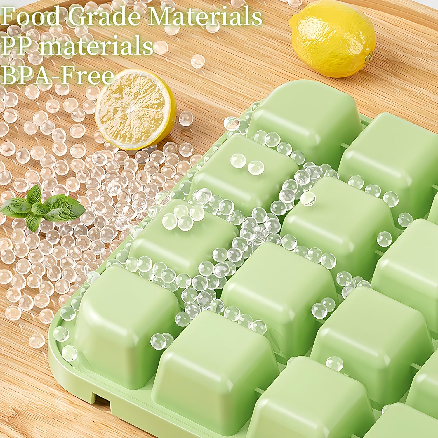 Ice Cube Trays - Ice Cube Tray with Lid and Container - 56 Ice Cube Molds - 2 Containers and Ice Scoop - V1259-DP01-BO-248