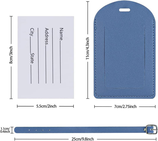 Bagagelabels, 6 pieces leather bag tags, travel bag labels with name-ID cards, luggage tags for travel bags, V1259-DP01-BO-268