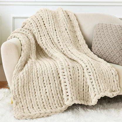 Chunky yarn - Hand-knitted blanket - 25 meters - Extra soft - DIY - Cushion - Blanket - Pet bed - Beige V1259-DP01-BO-27