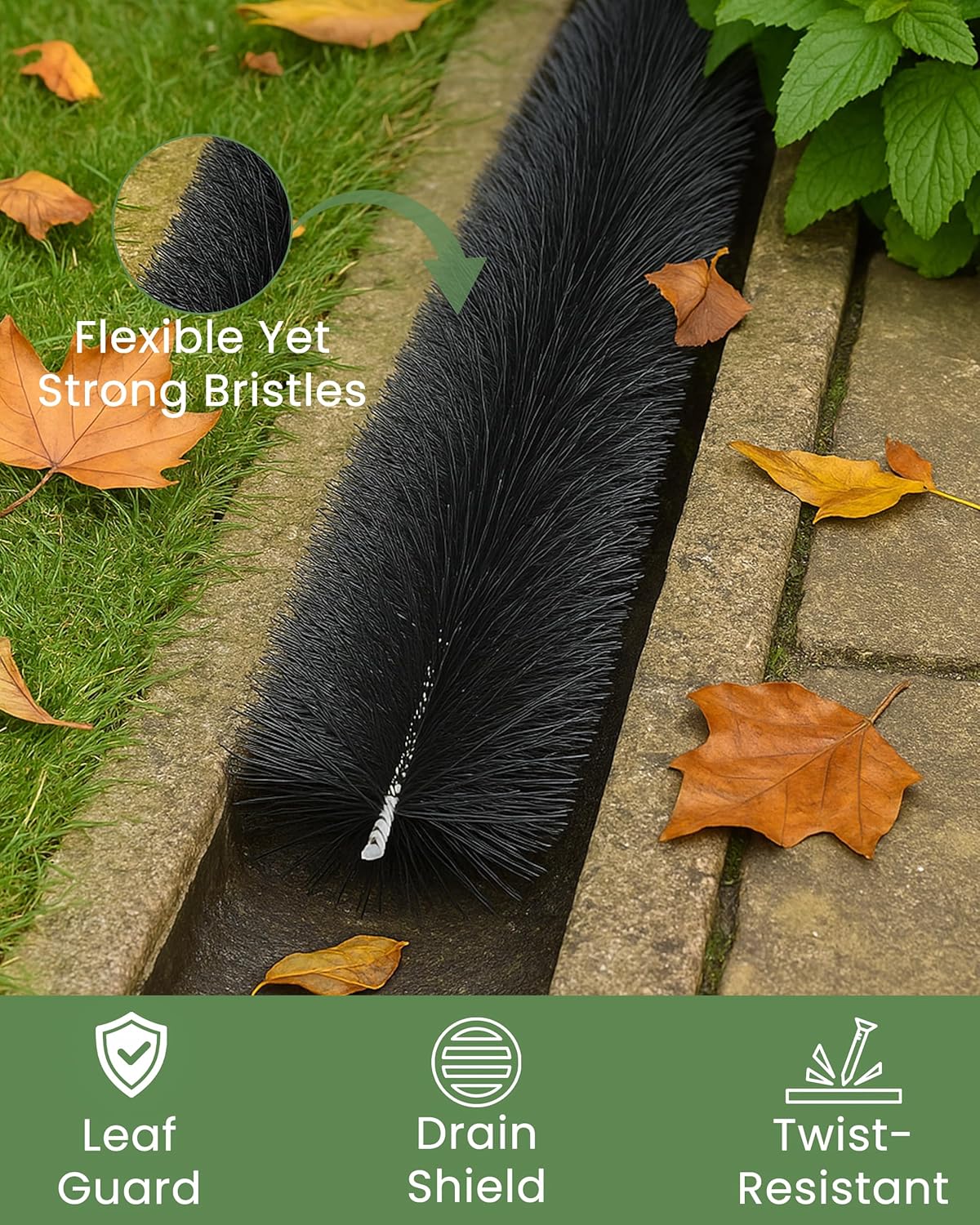 Gutter brush - Leaf catcher - Lead filter - Gutter drain cleaner - Leaf cleaner - Gutter unblocker - 4m x V1259-DP01-BO-273