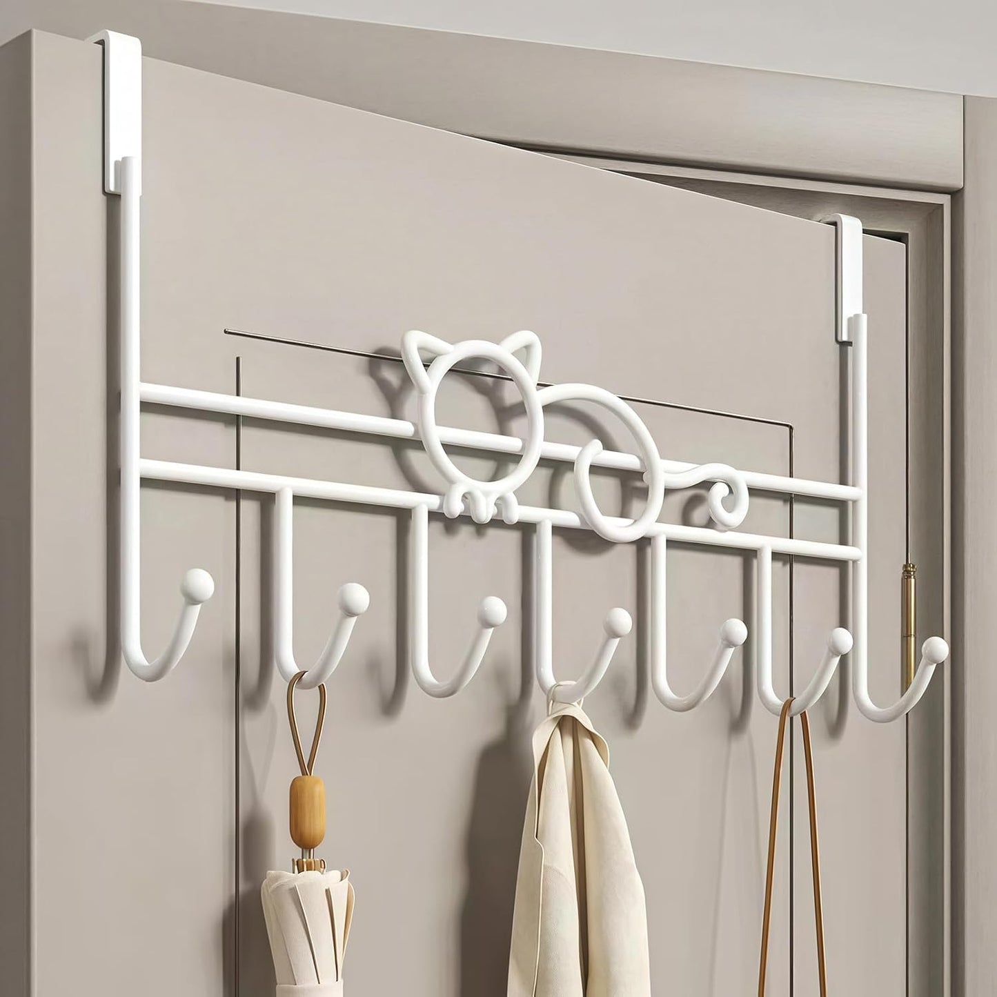 Door hooks, coat hangers for jackets, towels, bags, bathrobes (1 pack, white) V1259-DP01-BO-277