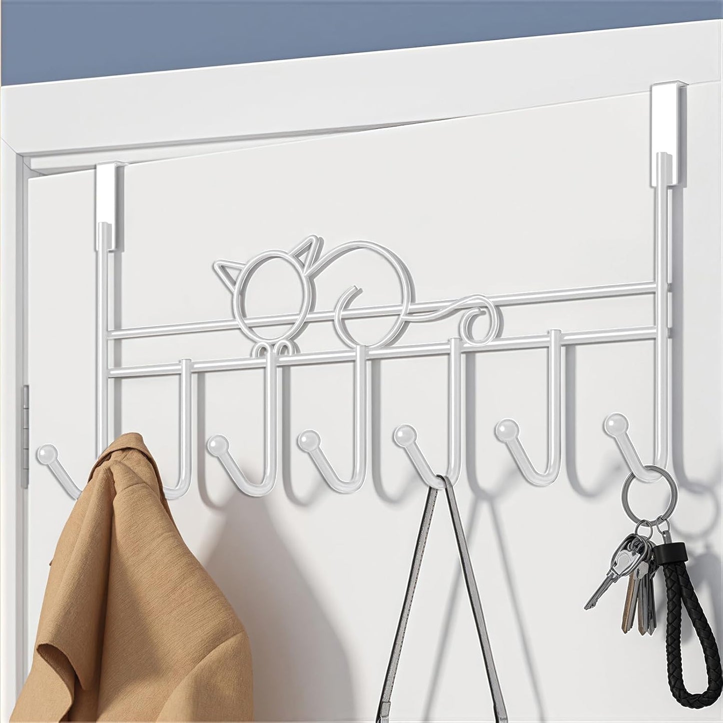 Door hooks, coat hangers for jackets, towels, bags, bathrobes (1 pack, white) V1259-DP01-BO-277