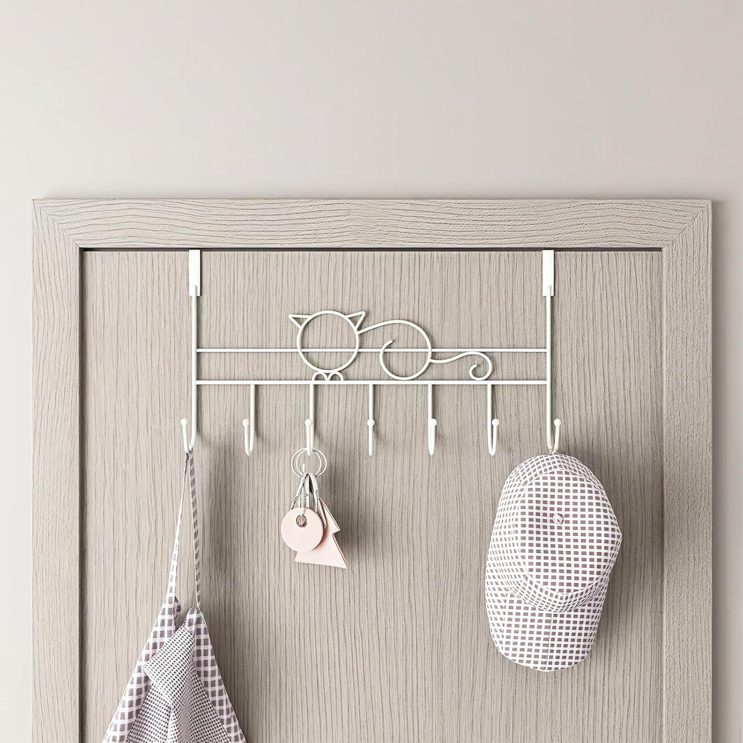 Door hooks, coat hangers for jackets, towels, bags, bathrobes (1 pack, white) V1259-DP01-BO-277
