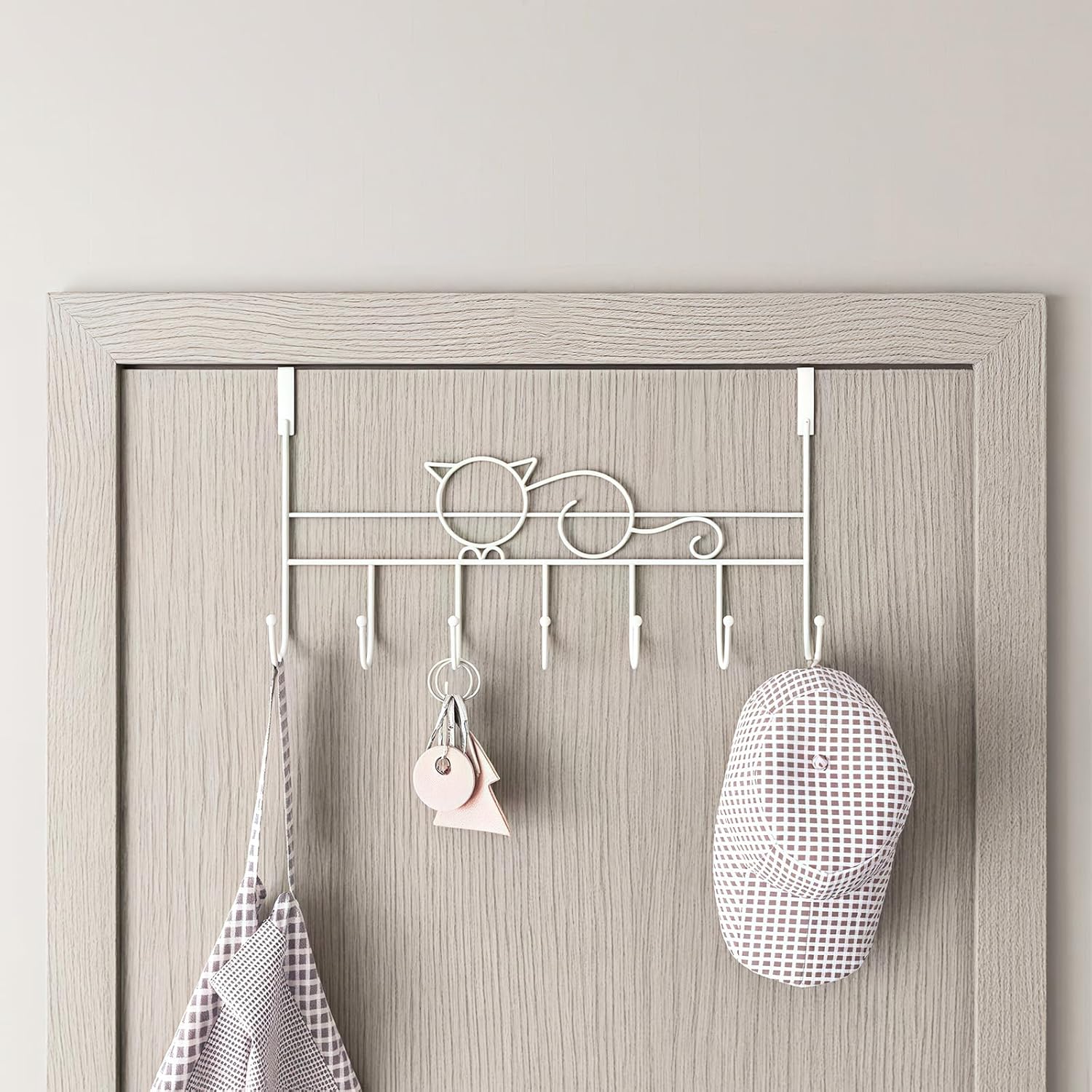 Door hooks, coat hangers for jackets, towels, bags, bathrobes (1 pack, white) V1259-DP01-BO-277