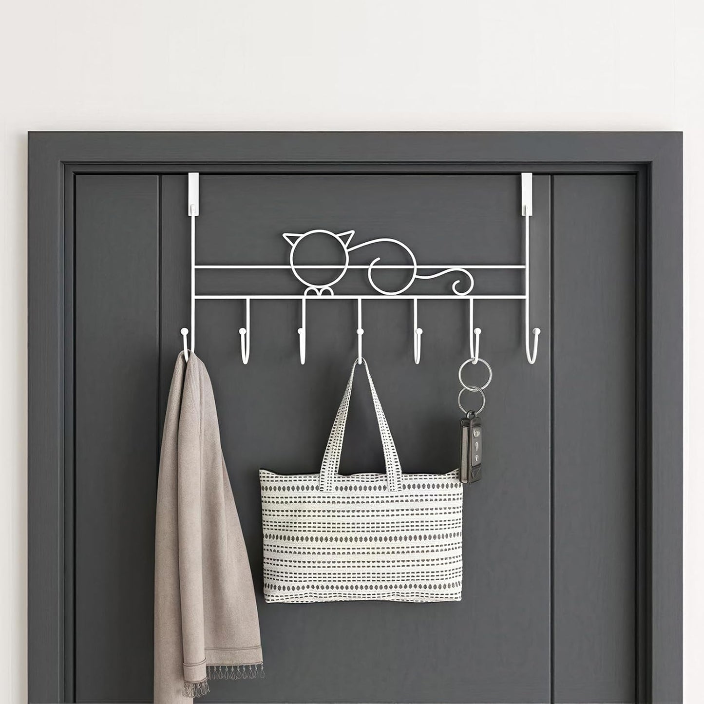 Door hooks, coat hangers for jackets, towels, bags, bathrobes (1 pack, white) V1259-DP01-BO-277