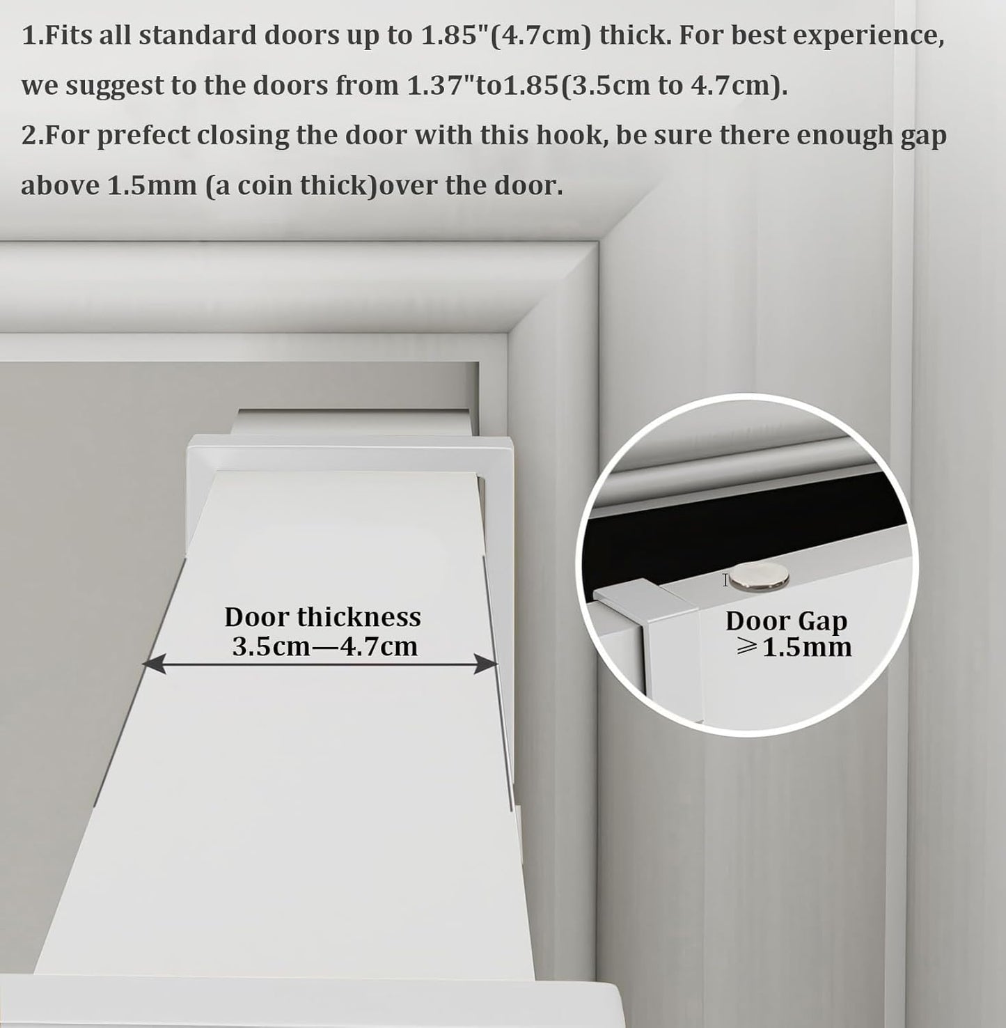 Door hooks, coat hangers for jackets, towels, bags, bathrobes (1 pack, white) V1259-DP01-BO-277