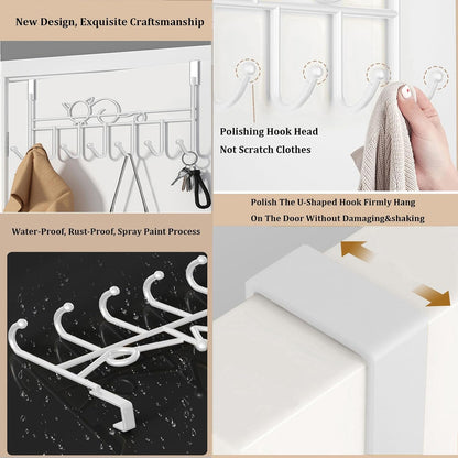 Door hooks, coat hangers for jackets, towels, bags, bathrobes (1 pack, white) V1259-DP01-BO-277