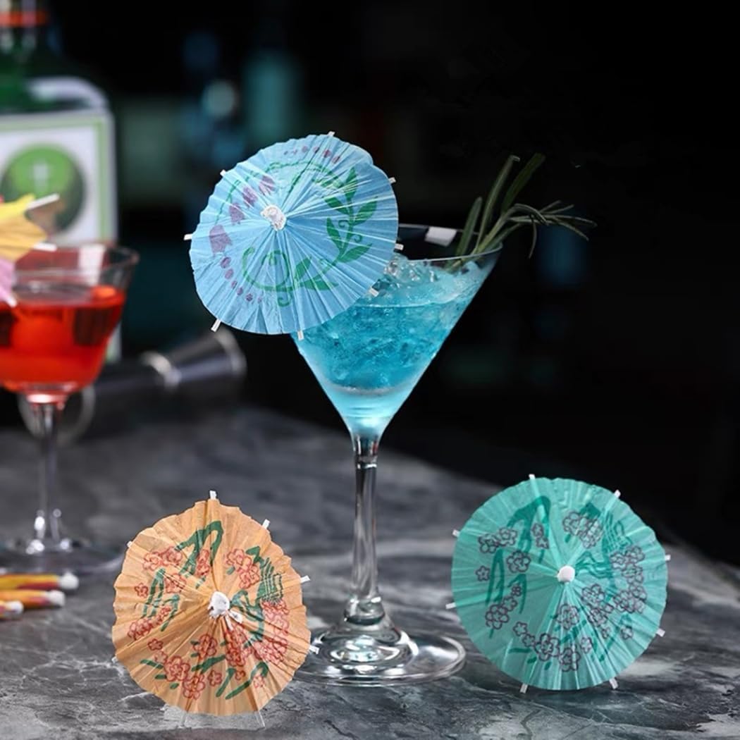 25 cocktail umbrellas for drinks - colourful paper umbrellas for drinks V1259-DP01-BO-279