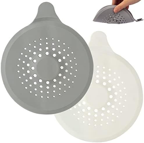 2-pack shower drain hair catchers with strong suction cups, silicone sink strainer protector, shower drain V1259-DP01-BO-280