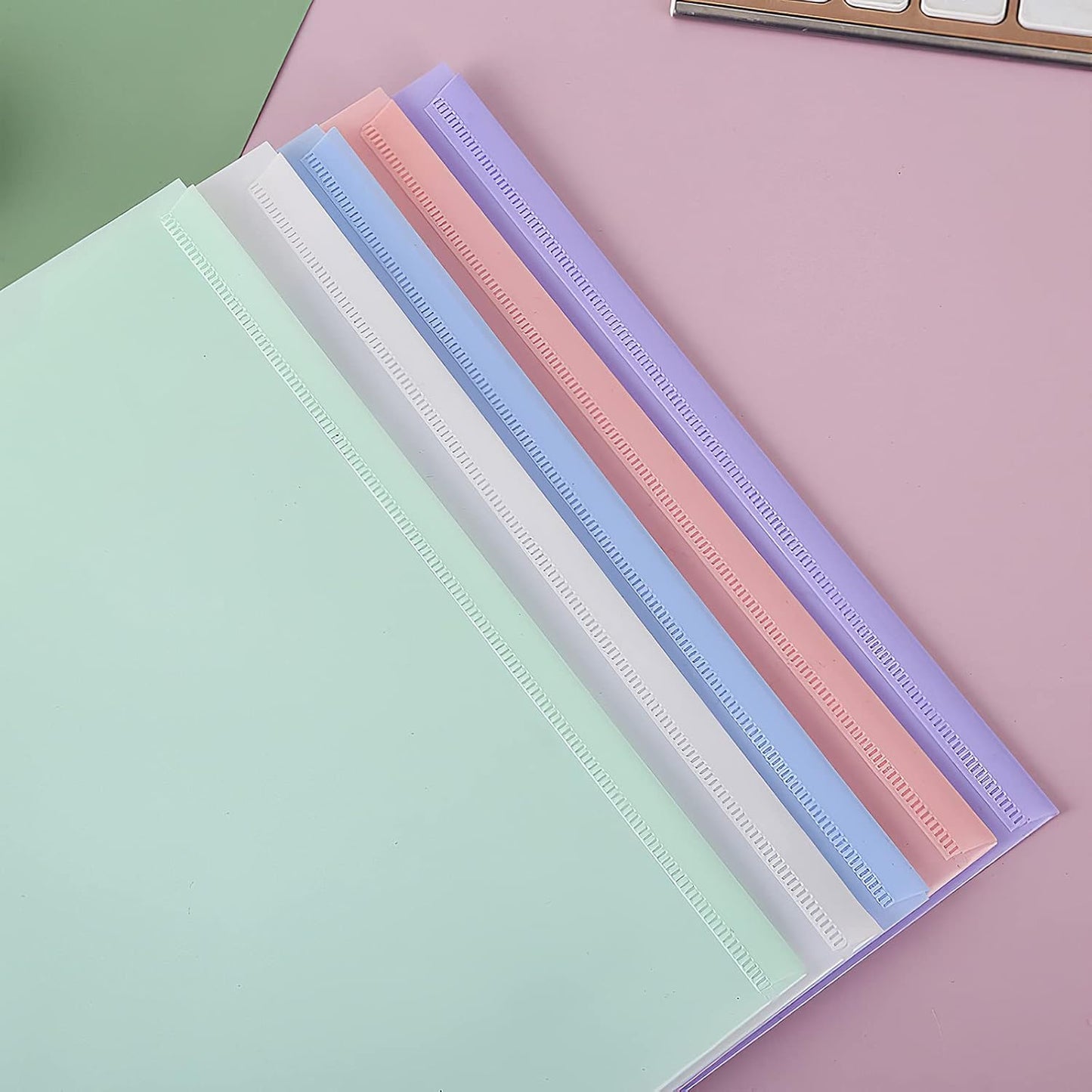 10 pieces of A4 plastic envelope folders, transparent envelopes with press studs, A4 folders with label V1259-DP01-BO-287