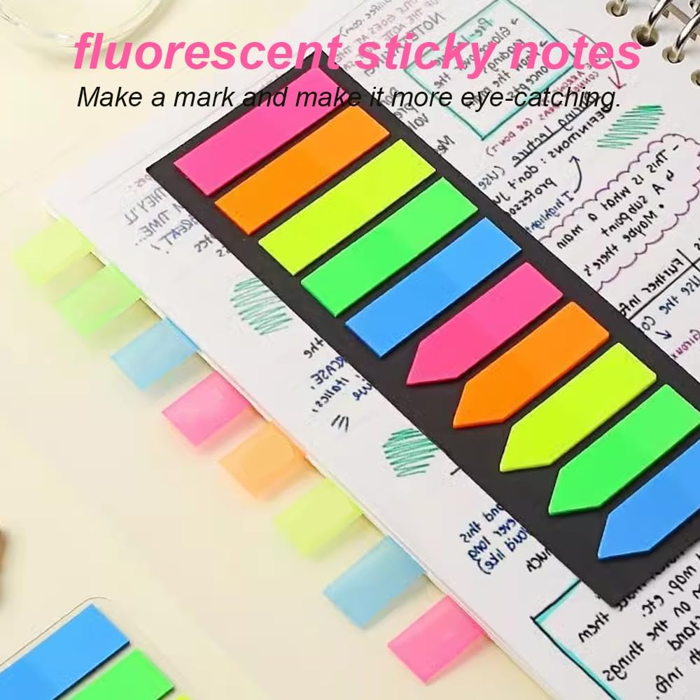 Sticky note labels, 200 sticky note labels, sticky note bookmarks in 2 shapes, mini file labels for marking V1259-DP01-BO-289