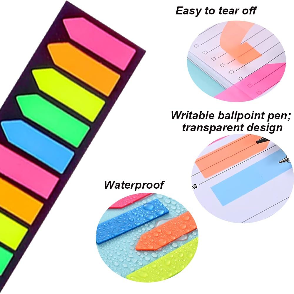 Sticky note labels, 200 sticky note labels, sticky note bookmarks in 2 shapes, mini file labels for marking V1259-DP01-BO-289