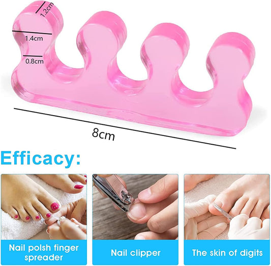 4-pack gel toe separators, gel nail polish toe separators for men and women, correctors, reusable for V1259-DP01-BO-297