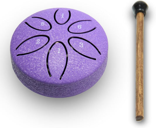 Ethereal Drums - Mini Steel Tongue Drum Kit - for sound healing, meditation and yoga - 3" 6-note - Great for V1259-DP01-BO-31
