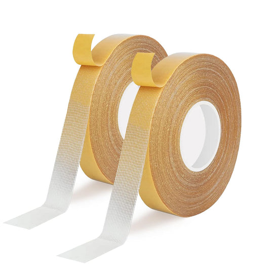 Rol 0.6" x 66' double-sided, strong super sticky fabric tape - clear adhesive for carpet, walls, floors, V1259-DP01-BO-313