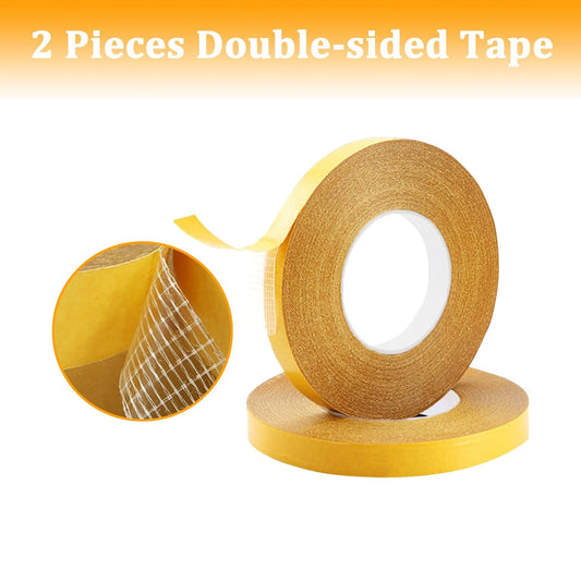 Rol 0.6" x 66' double-sided, strong super sticky fabric tape - clear adhesive for carpet, walls, floors, V1259-DP01-BO-313