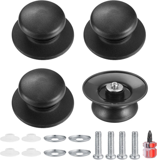 Set of 4 lid knobs, universal replacement lid knob, handle for kitchen cookware, round bakelite handle V1259-DP01-BO-314