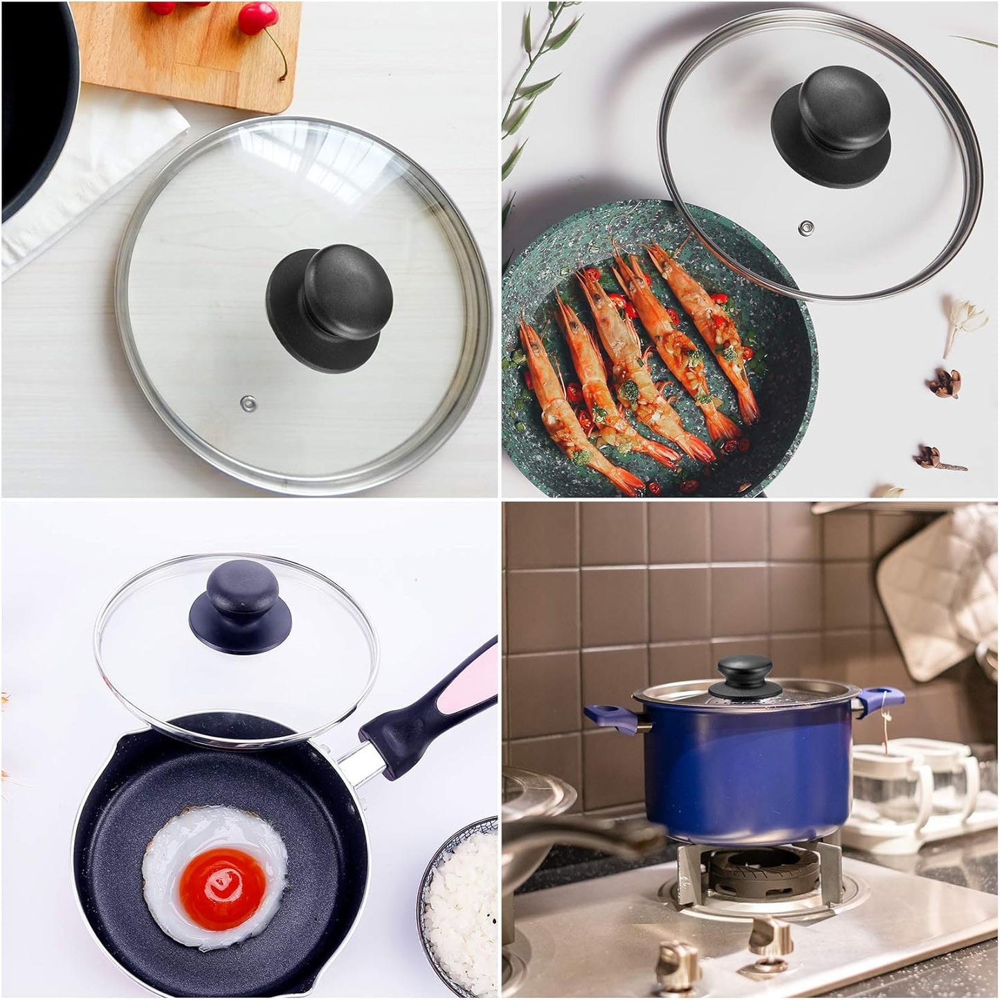 Set of 4 lid knobs, universal replacement lid knob, handle for kitchen cookware, round bakelite handle V1259-DP01-BO-314