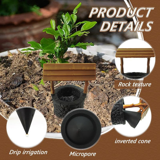 Self-watering flower pot insert - Automatic drip irrigation stakes for indoor and outdoor plants - Resort V1259-DP01-BO-321