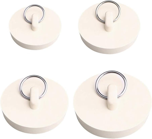 Set of 4 drain stoppers - sink stoppers - rubber drain plugs and kitchen sink stoppers with hanging ring - V1259-DP01-BO-334