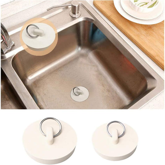 Set of 4 drain stoppers - sink stoppers - rubber drain plugs and kitchen sink stoppers with hanging ring - V1259-DP01-BO-334