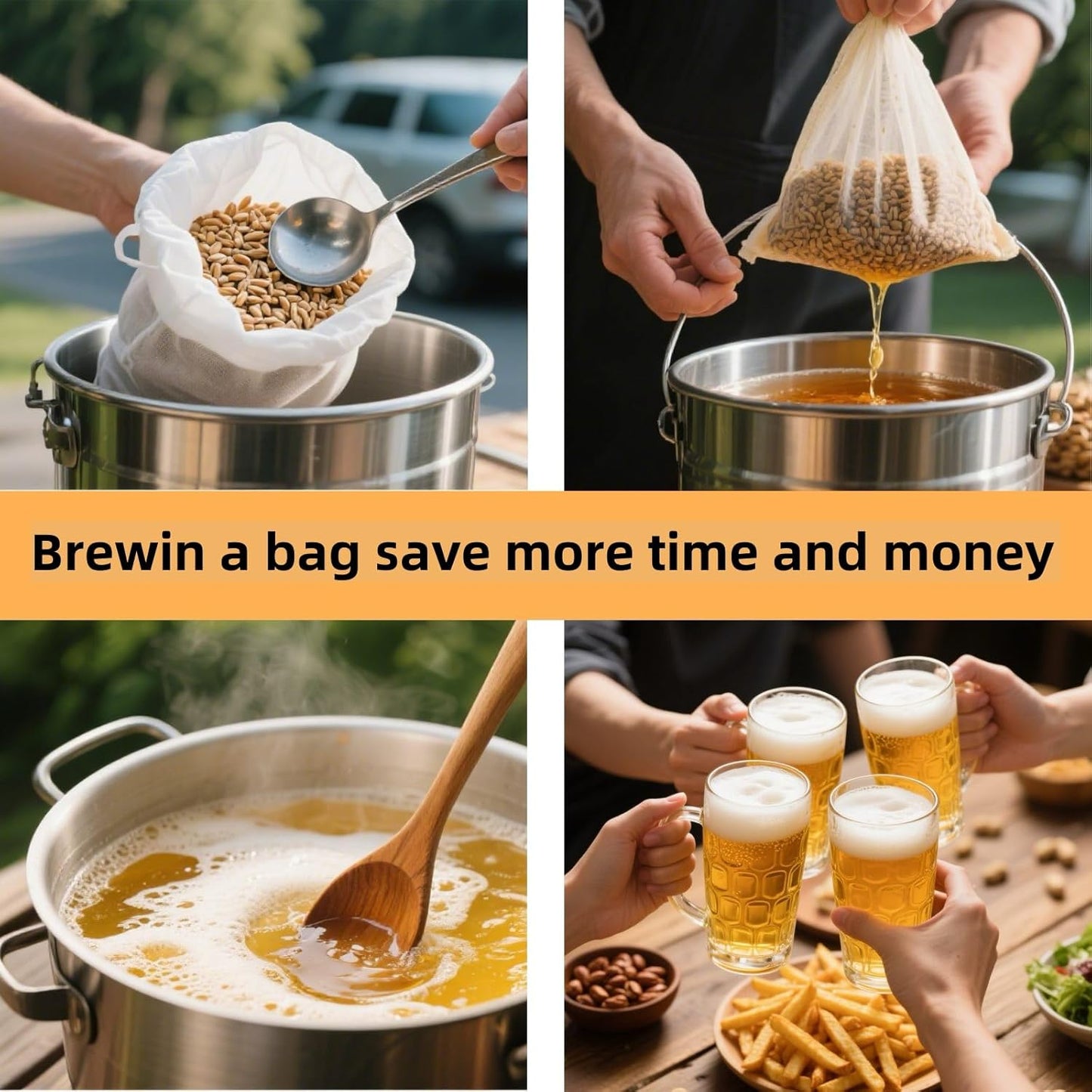 26" * 22" straining bag for filtering home-brewed beer, wine, jam, fruit, nuts, milk and yoghurt - jelly bag V1259-DP01-BO-338