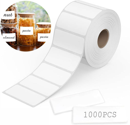 1000 stickers on a roll - food labels - self-adhesive blank labels 60 x 30 mm - white - removable. Suitable V1259-DP01-BO-346