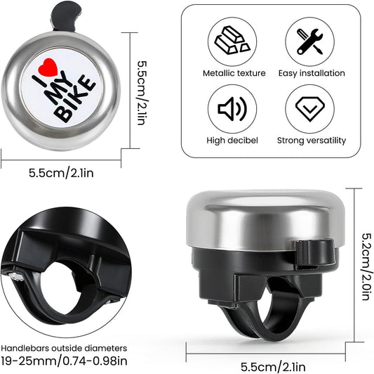 Bike bell - Classic nostalgic bell - Loud sound - Bike accessories - Kids' bike bell - Push bike bell - Adult V1259-DP01-BO-36