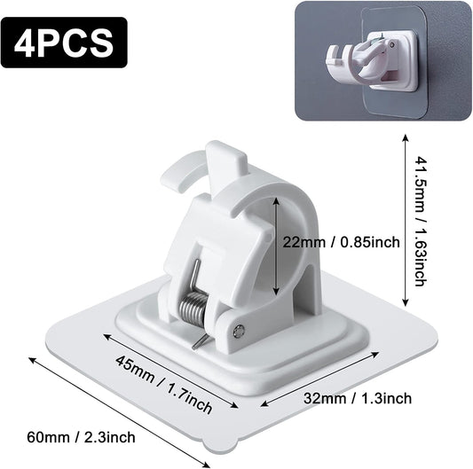 4 pieces of self-adhesive curtain rod brackets No drilling required Curtain hooks Fixed rod bracket Curtain V1259-DP01-BO-370